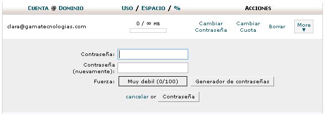 Cambio de contraseña